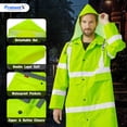thumbnail image 7 of ProtectX High Visibility Waterproof Rain Coat for Men, Reflective One-piece Rain Jacket, Heavy Duty Long Rain Suit, Hi Vis Safety Gear with 300D Oxford, Green, Small, 7 of 7