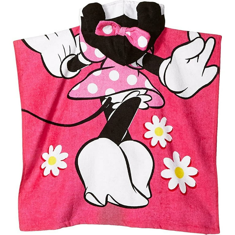 Accappatoio Poncho Minnie Mouse Disney in Spugna taglia unica J590