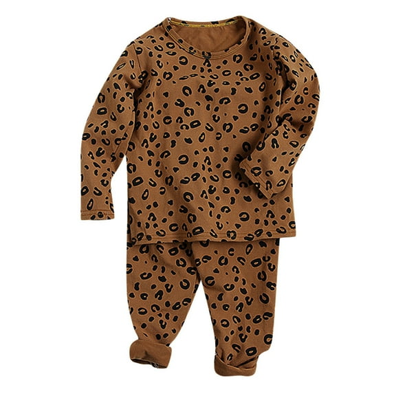 Youmylove Kids Pajamas Toddler Kids Baby Girls Long Sleeve Tops Leopard Pants Pajamas Sleepwear Outfits