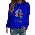 thumbnail image 2 of Sudaderas de Cuello Redondo de Navidad Para Mujer Moda Otoño Nuevo Suéter Con Estampado de Árbol de Navidad Odeerbi ODB209009, 2 of 3