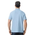 thumbnail image 4 of Hanes Men's Ecosmart Jersey Polo, Short Sleeve Collared Shirt, 50-50 Cotton-Poly, Light Blue, 2XL, 4 of 6