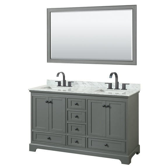Wyndham Collection Wcs202060dcmunsm58 Deborah 60" Free Standing Double Vanity Set - Dark