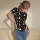 thumbnail image 3 of Balery Christmas Tree and Gold Socks Body de cuello redondo de manga corta para mujer Tops de manga corta Tops básicos-XX-Large, 3 of 7
