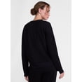 thumbnail image 4 of Joyspun Women's Fleece Lounge Sleep Top with Long Sleeves, Sizes XS-3X, 4 of 5