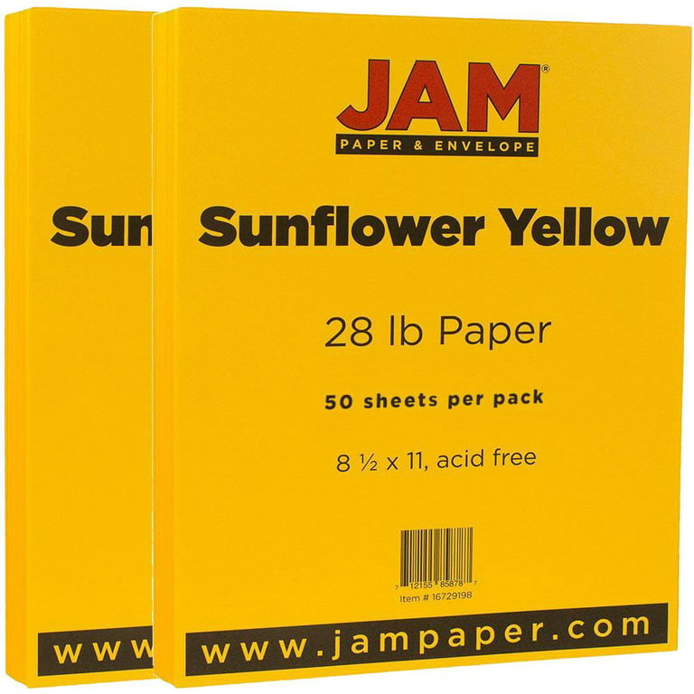 JAM PAPER 8.5 x 11 Matte Paper, 28lb, Light Yellow, 100 Sheets