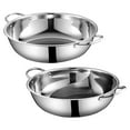 thumbnail image 2 of Stainless Steel Hot Pot for Induction Cooker Shabu Shabu Pot Kitchen Cookware for Thanksgiving Celebrations Kitchen Barbecue, 2 of 6