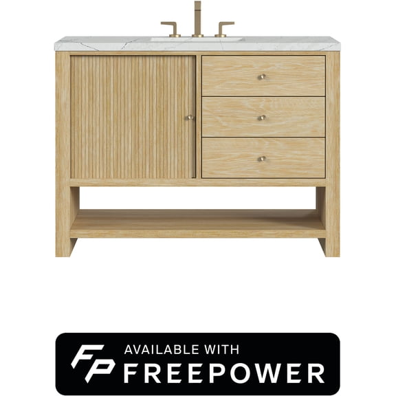 James Martin Vanities D404-V48-SWO-FENC Marigot 48" Free Standing Single Basin Ash Wood
