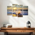 thumbnail image 2 of Elephant Stock Sunset Over Beach Wall Art - Horizontal Multi Panel Canvas - Living Room Wall Decor - Beach Multi Panel - Blue And Brown Decor - 24" x 14", 2 of 4