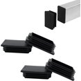 thumbnail image 1 of 4 Pack 2"x 2-15/16" Rectangular Tube End Cap Plastic Plugs, Rectangular Tubing Plug Inserts for Metal Tubing, Fences, Glide Protection from Chair Legs and Furniture, Durable Plastic Hole Plugs, Black, 1 of 8
