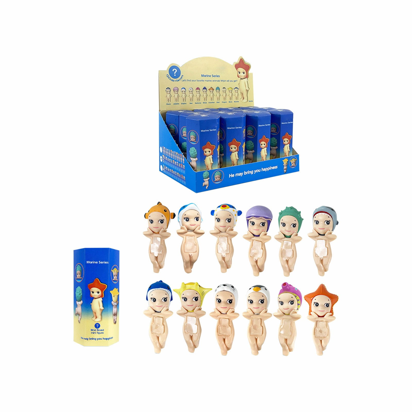 Sonny Angel Hippers Marine Series,12 pc Mini Action Figures Blind