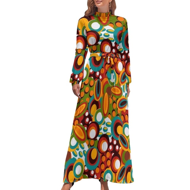 Robe Longue style Années 70 Robe de Soirée Femme Élégante Invitée Robe de Mariage Vêtements pour Femmes