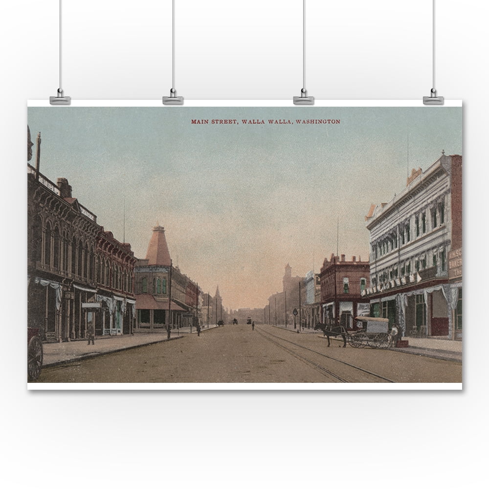 Walla Walla, WA View of Main St. (36x54 Giclee Gallery Print, Wall