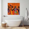 thumbnail image 3 of Black Orange Girls Boho Wall Art Painting on Canvas, Retro Ethnic Abstract Art Canvas Art Home Prints Wall Art Framed Modern Artwork for Living Room Bedroom Wall Decor 12x12in, 3 of 9