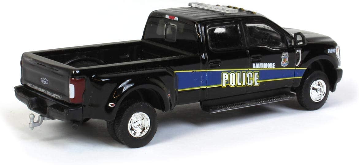 2019 Ford F-350 Lariat Dually Pickup Truck Black "Baltimore Police Department" (Maryland) "Dually Drivers" Series 5 1/64 Diecast Model by Greenlight