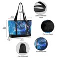 thumbnail image 2 of FORMRS Canvas Laptop Tote Bag for Women with 15.6" Computer Compartments Shoulder Handbag, Blue Ocean, 2 of 7