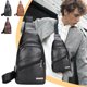 thumbnail image 1 of Bolso Bandolera Impermeable de Piel Sintética para Hombre con Puerto de Carga Usb, Antirrobo, para Uso Informal y Profesional., 1 of 6