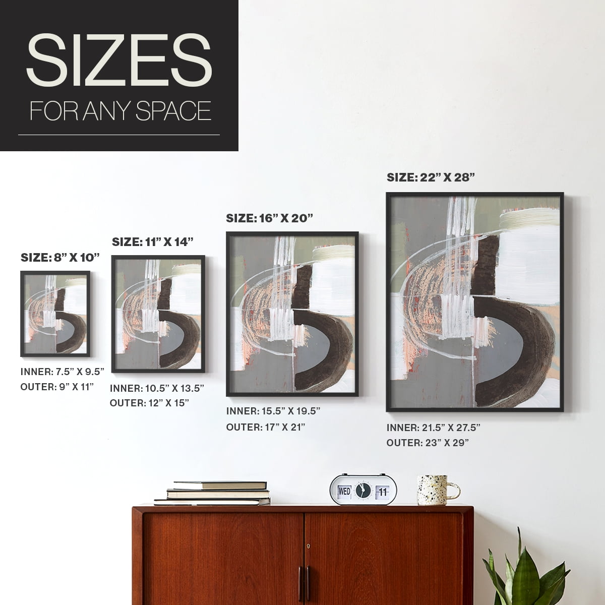 Arching Neutrals III in Paper Solid Wood 8 x 10 Framed Print