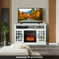 thumbnail image 3 of Giantex 48" Wooden TV Stand w/Fireplace, Electric Fireplace TV Cabinet, Farmhouse Media Entertainment Center Console Table, White, 3 of 8