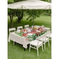 thumbnail image 3 of Outdoor Tablecloth with Umbrella Hole and Zipper, Christmas Rectangle Table Cloth 52x70 Inch Waterproof Tablecloth, Red Truck Pine Tree Snowflake Branches Flowers Picnic Table Cover for Patio Camping, 3 of 7
