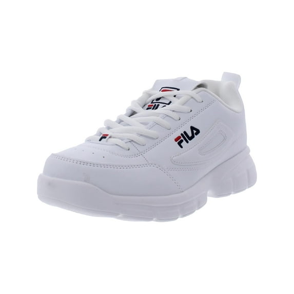 Fila Mens Disruptor SE Faux Leather Fitness Sneakers White 9.5 Medium (D)