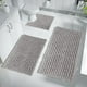 thumbnail image 1 of Juego de alfombras de baño Yimobra, 3 piezas, chenilla absorbente, gris, 1 of 7