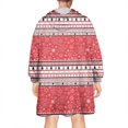thumbnail image 2 of Wearable Oversized Blanket,Red Christmas Striped Pattern Wearable Blanket Hoodie for Adults,Cozy Hooded Blankets with Super Pockets,Super Warm Fuzzy Pullover for Women & Men, 2 of 6
