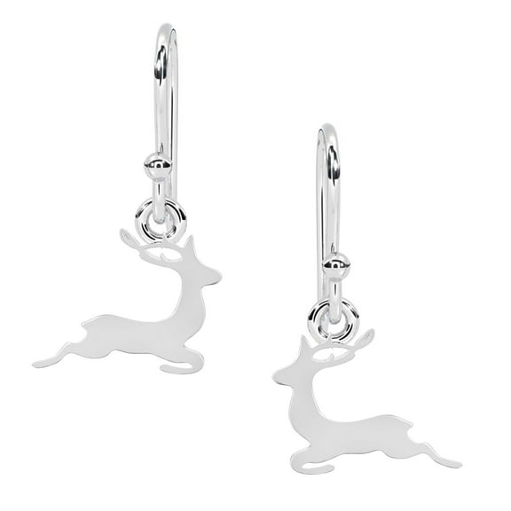 Christmas Tiger Jump Reindeer Dangle Earrings 925 Sterling Silver Animal Earrings For Women