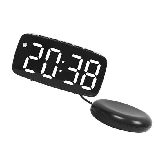 Necvior Modern Digital Alarm Clock With Temperature Display Adjustment Brightness Bedside Vibrator For Bedroom Home Office