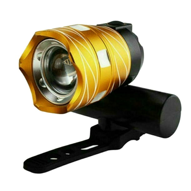 Luz delantera recargable para bicicleta, luces LED delanteras para bicicleta, 3 opciones de modo de luz, Oro