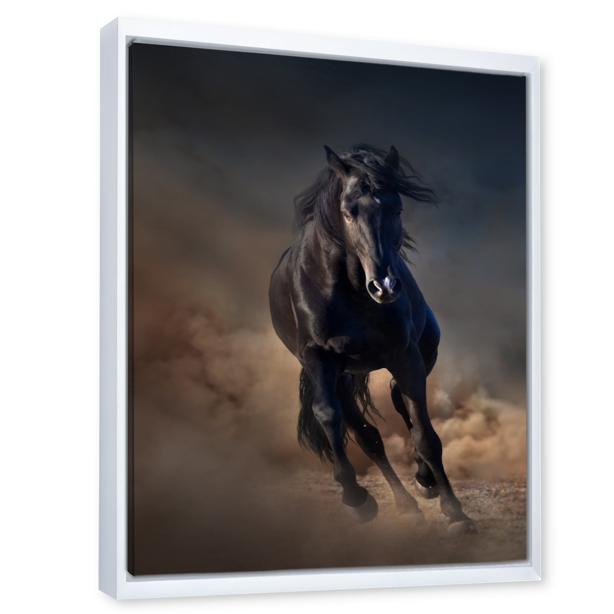 Designart 'Close Up Of Thoroughbred Nonius Stallion Horse I' Farmhouse Framed Canvas Wall Art Print