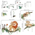 thumbnail image 4 of Pegatinas de pared de animales de la selva, pegatinas de pared de safari, mono, león, pegatinas de pared para habitación de niños, habitación de bebé, dormitorio, decoración de pared A, 4 of 4