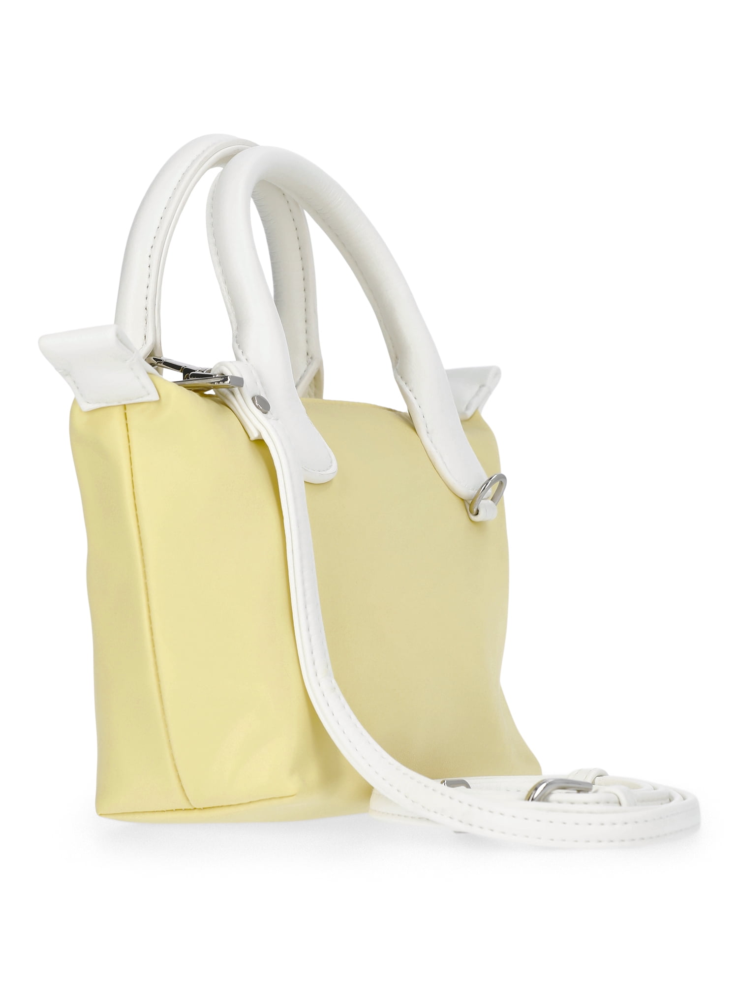 No Boundaries Women's Mini Tote Crossbody Bag, Lemon Ice