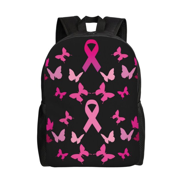 Fotbe Breast Cancer Travel Laptop Backpack, Business Slim Sturdy Laptops Backpack, Water Resistant College School Computer Bag Gift Fits 15.6 Inch Notebook
