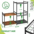 thumbnail image 2 of Garage Tool Organizer with 2-tier Wooden Shelves, Yard Tool Organizer for Garage with 6 Hooks, Heavy duty Steel Garden Tool Rack Holds up to 35 Long Handled Yard tools for Storage, Black, 2 of 6