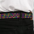 thumbnail image 4 of Buckle-Down Belt, Seatbelt Buckle Belt, Mini Hearts Black Multi Neon, 34 to 52 Inches, 4 of 9