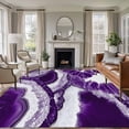 thumbnail image 2 of Abstract Marble Texture Large Area Rugs 8x10 ft White Dark Purple Cracke Rock Washable Rug Non Slip Indoor Carpet Absorbent Floor Mat for Living Room Bedroom Dining Room, 2 of 9