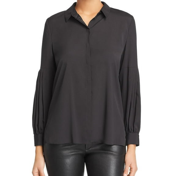 Le Gali Womens Eloisa Button Down Blouse, Black, XX-Large