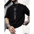 thumbnail image 1 of Planet Creative Print Men's Short Sleeve T-Shirt, Casual Round Neck Top, Versatile And Comfortable Tee, Spring& Summer Collection, 1 of 5