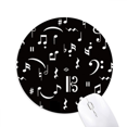 thumbnail image 1 of White Music Bar And Notes Black Mousepad Round Rubber Mouse Pad Non-Slip Game Office, 1 of 2
