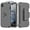 Black, variant on Hotpom for iPhone 16E/ iPhone SE4 Case with Belt Clip Holster & Kickstand + 2 Pack Screen Protector, It has a 360-degree rotatable stand, Black+ Orange