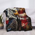 thumbnail image 3 of Fotbe Retro American Eagle A Manta de Franela con Estampado, Manta Ultrasuave para Cama, Sofá, Auto, Hipoalergénica y Antibolitas-60"x50", 3 of 6
