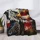 thumbnail image 3 of Fotbe Retro American Eagle A Manta de Franela con Estampado, Manta Ultrasuave para Cama, Sofá, Auto, Hipoalergénica y Antibolitas-80"x60", 3 of 6