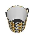 thumbnail image 3 of Daiia Cute Cow Print Sunflower B Round Laundry Basket with Handles Thickened Waterproof Circular hamper,Dirty Clothes Storage Basket for Bedroom,Bathroom,College Dorm-Small, 3 of 8