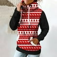 thumbnail image 4 of Col Roulé de Noël Femmes Col Roulé à Empiècements Imprimé de Noël Décontracté Manches Longues à Capuche avec Poche Chandails Molletonnés à Enfiler, 4 of 4