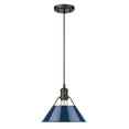 thumbnail image 5 of Yep by Golden Lighting Orwell 1-light 10in Pendant in Matte Black and Pine Green shade, 5 of 6