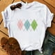 thumbnail image 3 of Pntutb Camiseta suelta de cuello redondo para mujer con estampado gráfico geométrico de moda para mujer Pntutb Pntutb-2052, 3 of 8