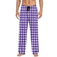 thumbnail image 4 of Lcziwo Men Flannel Pajamas Bottoms Lightweight Plaid Pj Straight Leg Drawstring Loungewear Sleep Casual Loose Pajamas with Pockets 2025 Purple,L, 4 of 6