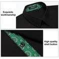 thumbnail image 5 of HISDERN Dress Shirts for Men Long Sleeve Formal Inner Collar Button Down Shirt Black Green, 5 of 7