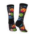 thumbnail image 3 of Goofa Dinosaurs in Space Printed Men's Crew Socks, Soft Durable Breathable Moisture-Wicking with Odor Control Cotton socks, 3 of 9