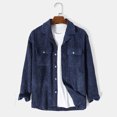 thumbnail image 2 of Nueva moda Casual suelta Color sólido pana manga larga forrada otoño salvaje camisa Tops blusa Pompotops oipoqjl50645, 2 of 7